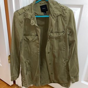 Army green jacket with detailing
